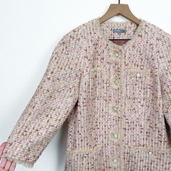 Vtg Bill Blass Jacket Womens 12 Pink Feminine Preppy Evening Bridgerton Fancy - Picture 4 of 16
